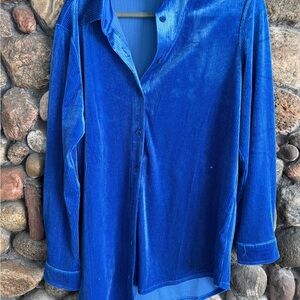 Philosophy Navy Blue Corduroy Blouse